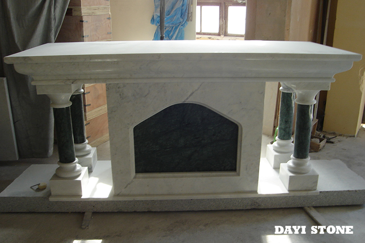 Fireplace White Marble + Green Marble - Dayi Stone